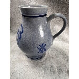 Vintage Marzi  Remy Pitcher Blue Salt Glaze Stoneware Floral Jug 3061/12